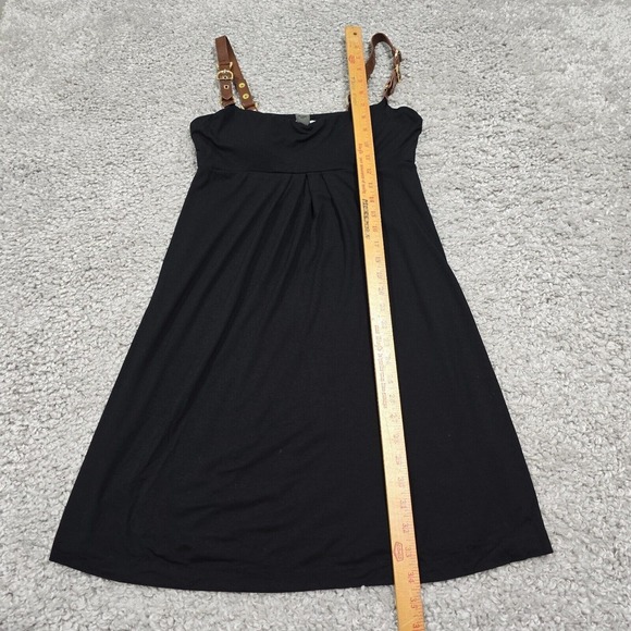 Cache‎ Womens Babydoll Mini Dress Buckle Strap Black Size M Y2K Steampunk - Picture 13 of 14